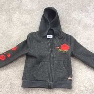 Girls 2T Hudson Rose Gray Zip Up Hoodie